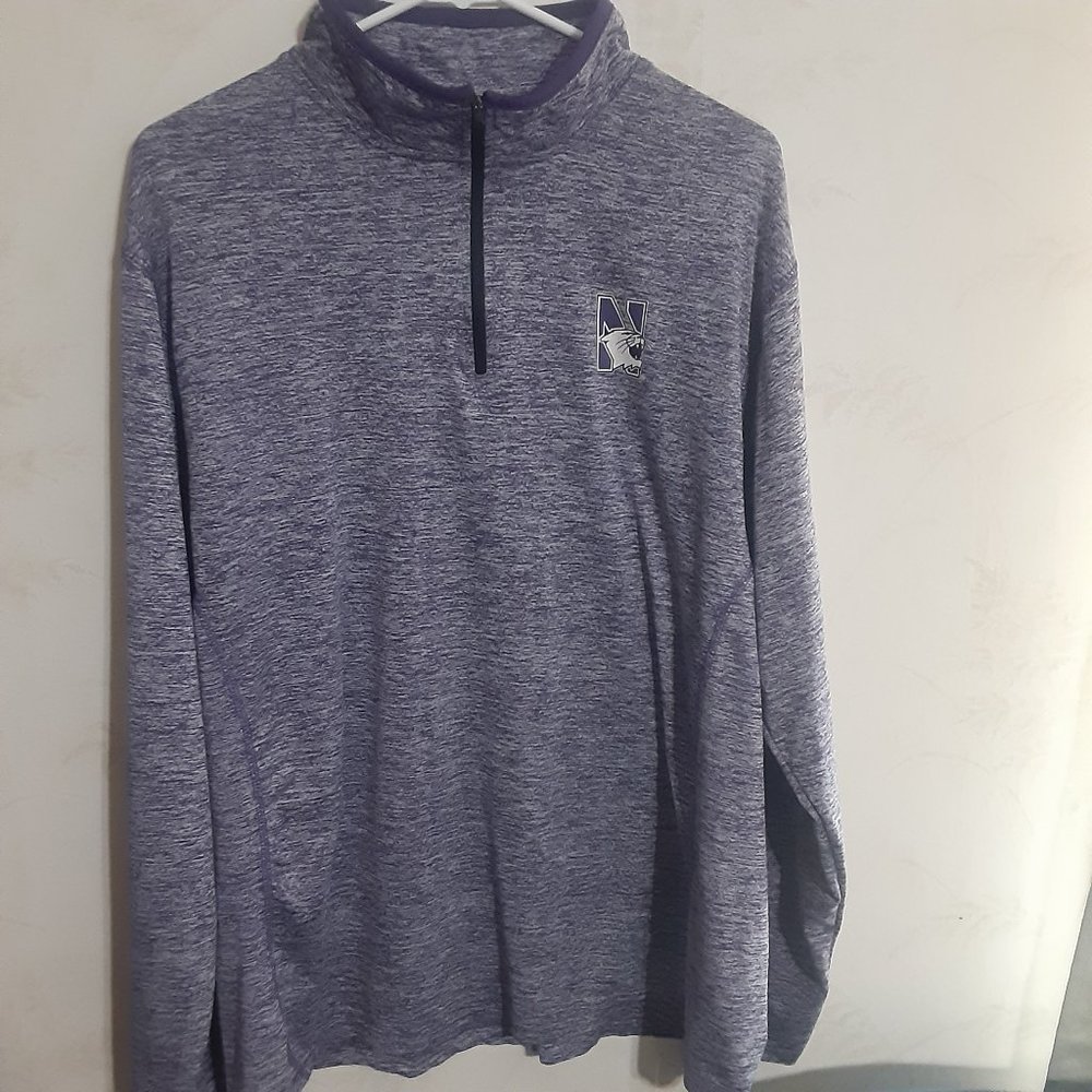 Colosseum Men's Northwestern 1/4 Zip LS Shirt in Size L